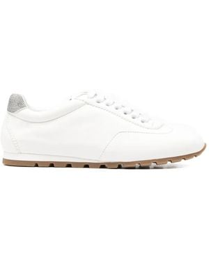 Doucal's Basket En Cuir À Ornements En Cristal - Blanc