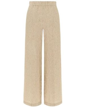 Paul & Shark Linen Palazzo Trousers - Natural