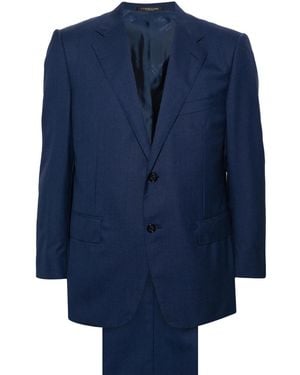 Corneliani Houndstooth Wool Suit - Blue