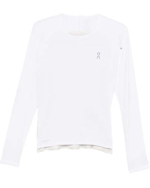 On Shoes Logo-Print Lg-Sleeve T-Shirt - White