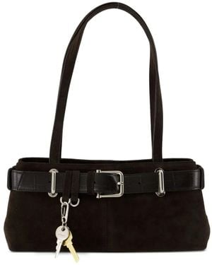OSOI Brocle Buckled Suede Mini Bag - Black