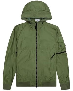 Stone Island コンパスバッジ フーデッドジャケット - グリーン
