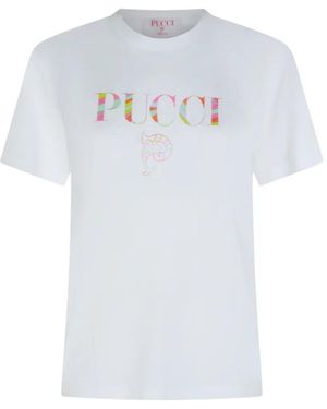 PUCCI Camiseta Con Logo Estampado - Blanco
