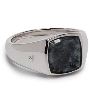 Tom Wood Sterling Larvikite Ring - Grey