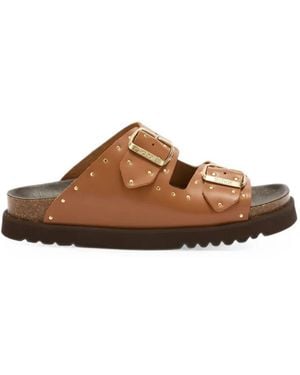 Scholl Slippers Beatriz Con Hebilla Y Apliques - Marrón