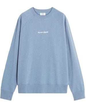 Maison Kitsuné Raglan-Sleeve Crew-Neck Sweatshirt - Blue
