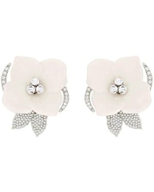 Oscar de la Renta Flower-Shaped Earrings - Natural