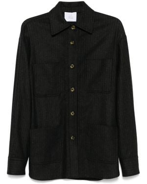 LE SULLY STUDIO Pinstriped Overshirt - Black