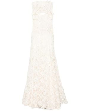 Costarellos Lace Sleeveless Maxi Dress - White