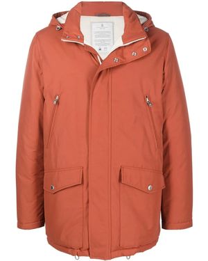 Brunello Cucinelli Doudoune À Capuche Détachable - Orange