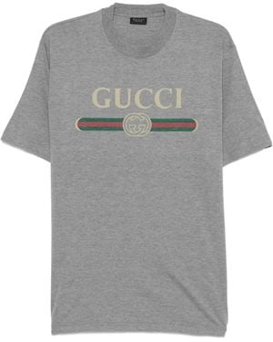 Gucci Interlocking G Web-Stripe T-Shirt - Gray