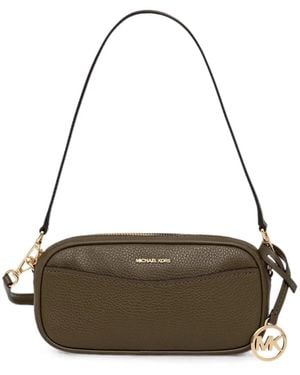 MICHAEL Michael Kors Logo-Charm Pebbled Shoulder Bag - Gray