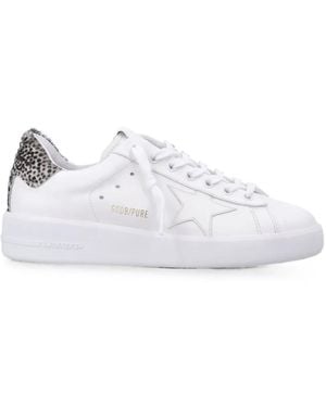 Golden Goose Purestar Leopard-Print Trainers - White