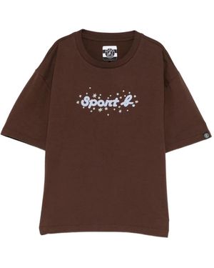SPORT b. by agnès b. Spark-Logo T-Shirt - Brown