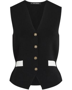 KARL LAGERFELD V-Neck Vest - Black