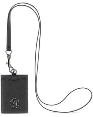 Roberto Cavalli Logo-Plaque Card Holder - White