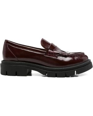 SERGIO MORETTI FIRENZE Lug-Sole Loafers - Red