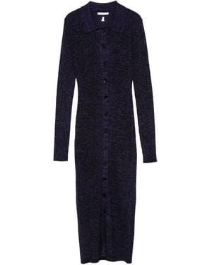 Patrizia Pepe Polo-Neck Knitted Midi Dress - Blue