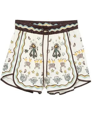 ALÉMAIS Bermudas Con Estampado Gráfico - Blanco