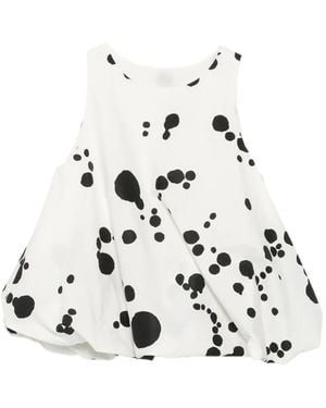 Apuntob Bubble-Hem Blouse - White