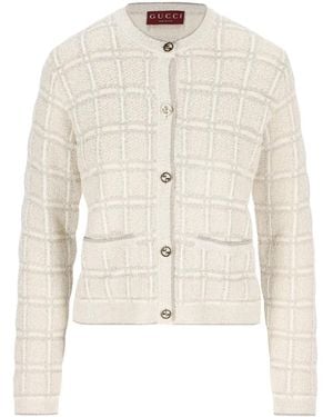 Gucci Gg-Jacquard Cardigan - White