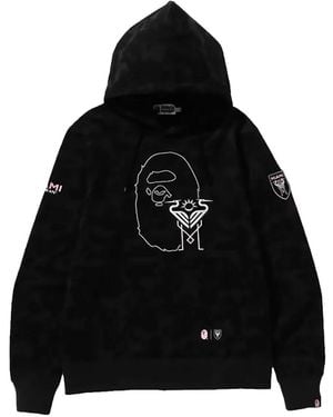 A Bathing Ape X Inter Miami Cf Camo-Print Hoodie - Black