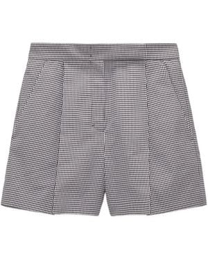 Dorothee Schumacher Gingham-Check Pleated-Design Shorts - Grey