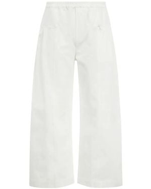 Deiji Studios Pantalon Palazzo À Design Plissé - Blanc