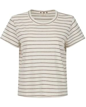 AMO Lovey Striped T-Shirt - White