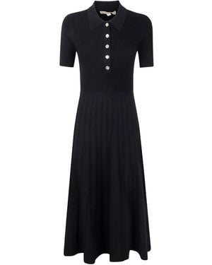 Michael Kors Geripptes Midikleid - Schwarz