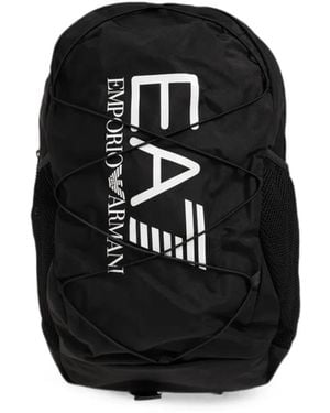 EA7 Rucksack Mit Bungee-Kordelzug - Schwarz
