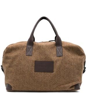 Gran Sasso Herringbone-Weave Wool Tote Bag - Brown