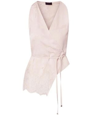 Liu Jo Jacquard Top With Lace Details - Pink