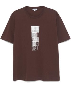 Norse Projects Organic Cotton Graphic Print T-Shirt - Brown