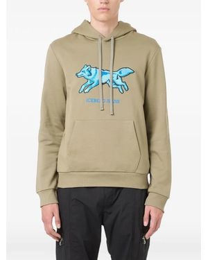 Iceberg Wolf-Embroidered Hoodie - Natural