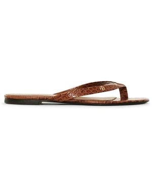 Anine Bing Flache Noelle Sandalen Mit Kroko-Effekt - Weiß