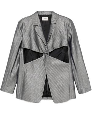 Coperni Twisted Cut-Out Tailored Jacket - Grey