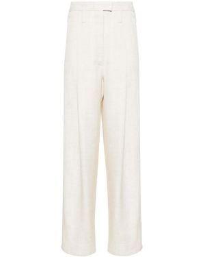 Philosophy Di Lorenzo Serafini Slub Pleated Straight Trousers - White