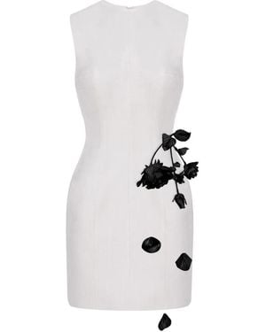 Cristina Savulescu The Coquette Floral-Appliqué Mini Dress - White