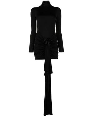 Saint Laurent Draped Mini Dress - Black