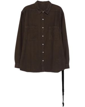 Rick Owens Camisa Drkshdw Jumbo De Algodon - Marrón