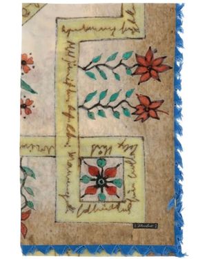 Faliero Sarti Floral-Print Fringe Scarf - Natural