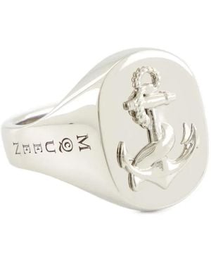 McQueen Anchor Signet Ring - White