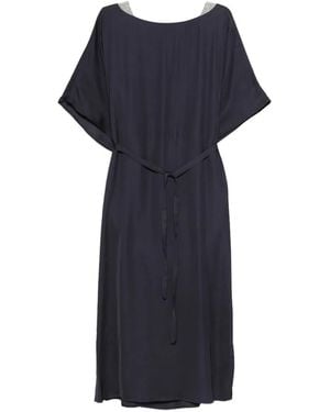 Peserico Embellished Tie Dress - Blue