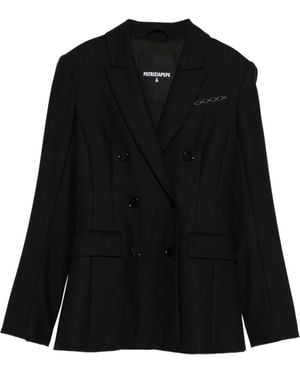 Patrizia Pepe Double-breasted Blazer - Black