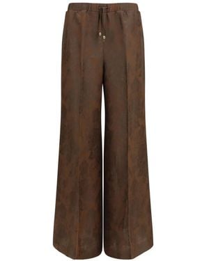True Royal Pantalon À Fleurs - Brown