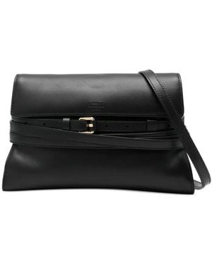 Moschino Leather Buckle Shoulder Bag - Black
