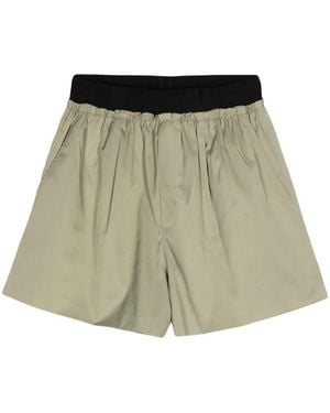 B+ AB Plissé Effect Shorts - Green