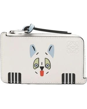Loewe Cat-Print Cardholder - White