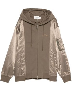 Feng Chen Wang Kapuzenjacke mit Satineinsatz - Natur